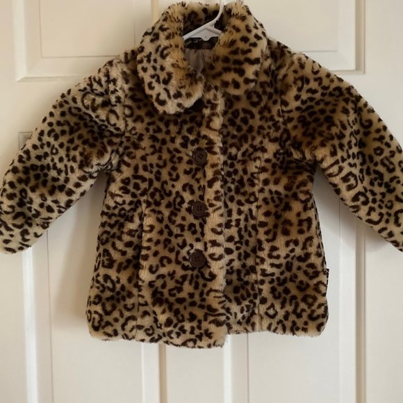 Toddler Faux Leopard Print Coat Jacket - Picture 2 of 6